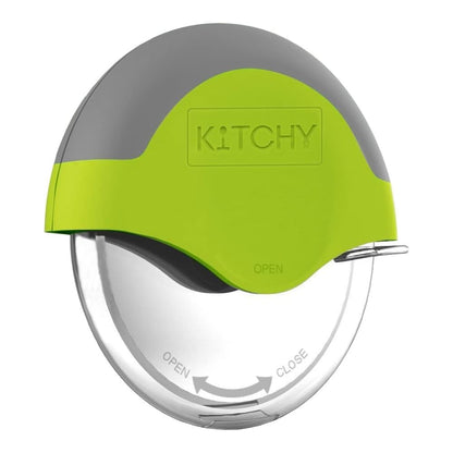 Kitchy Pizza Cutter Wheel with Protective Blade Cover, Ergonomic Pizza Slicer (Green)