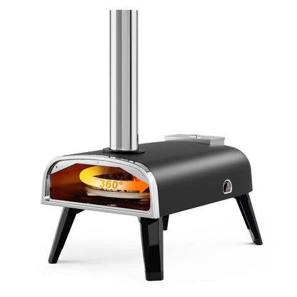 Pizza Oven Outdoor 12" Wood Fired Pizza Ovens Pellet Pizza Stove for outside, Portable Stainless Steel Pizza Oven for Backyard Pizza Oven