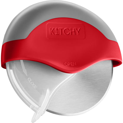 Kitchy Pizza Cutter Wheel with Protective Blade Cover, Ergonomic Pizza Slicer (Green)