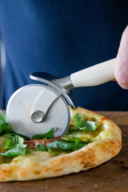 KitchenAid Pizza Cutter and Slicer, Pizza Oven Accessories, Durable and Easy to Clean Almond Cream